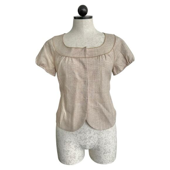 Nine West Jackets & Blazers - Nine West Jacket Cotton Linen Cap Sleeves Gold Size 2